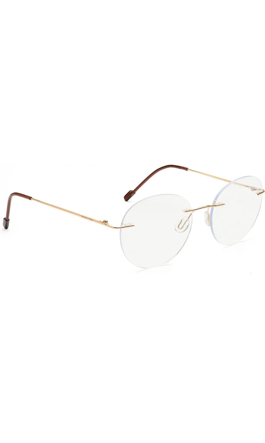 Round Signature Rimless Frame (Gold)
