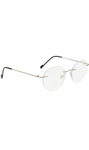 Round Signature Rimless Frame (Silver)