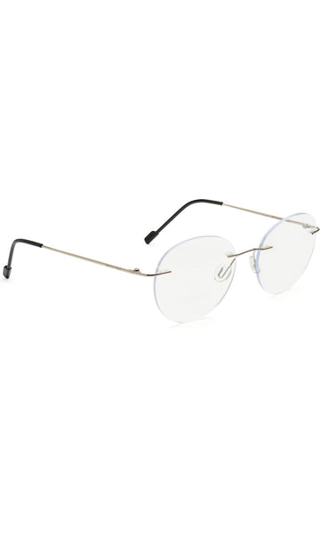 Round Signature Rimless Frame (Silver)