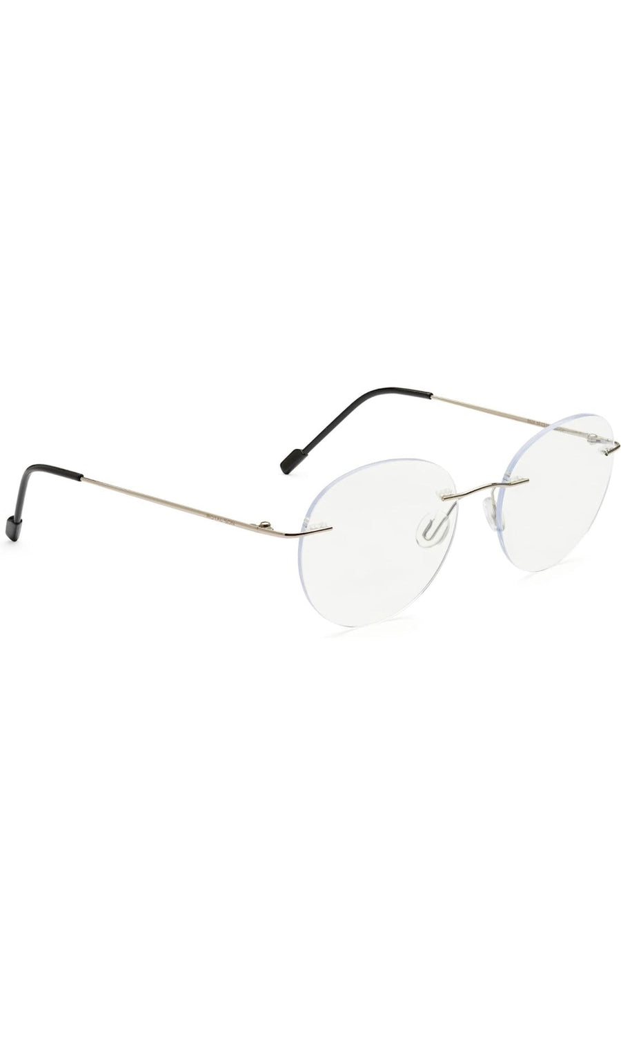 Round Signature Rimless Frame (Silver)