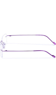Rectangle Signature Rimless Frame (Purple)