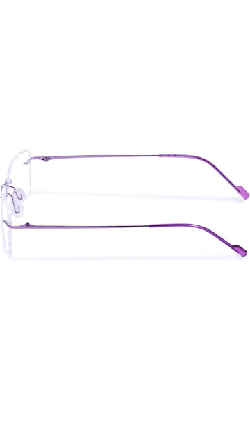 Rectangle Signature Rimless Frame (Purple)