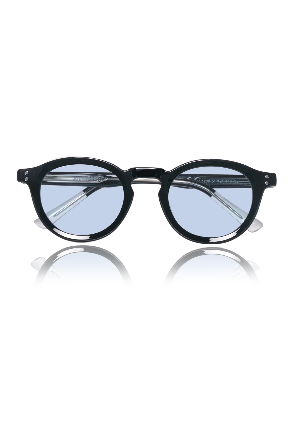 Legacy Round Sunglasses – UV400 Polarized (Trans Blue)