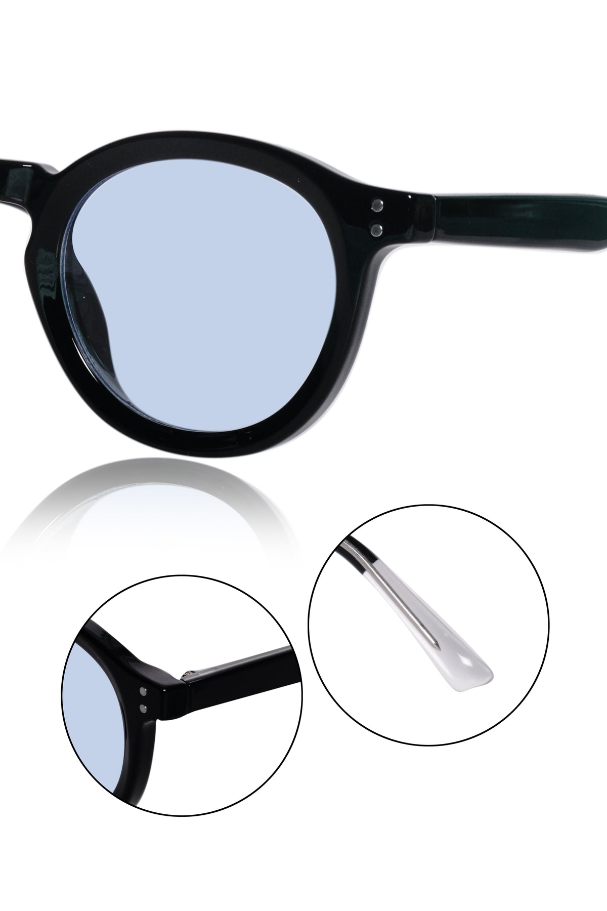 Legacy Round Sunglasses – UV400 Polarized (Trans Blue)