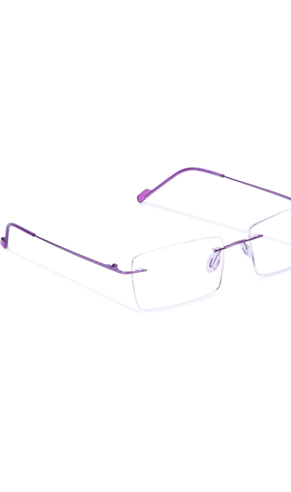 Rectangle Signature Rimless Frame (Purple)