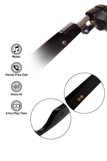 Jodykoes Square Smart Sunglasses Attachment with Speaker and Voice Assistant