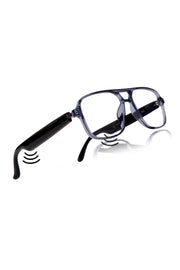 Jodykoes Square Smart Glasses with Speaker and Voice Assistant (Black)