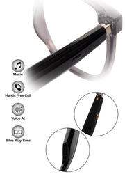 Jodykoes Square Smart Glasses with Speaker and Voice Assistant (Brown)