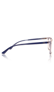 Colour Frame Series: Stylish Square Spectacle Frames with Blue Ray Protection and Anti-Glare Glasses for Men and Women (Frost Transparent Blue)