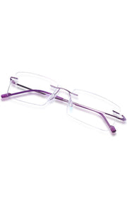 Rectangle Signature Rimless Frame (Purple)