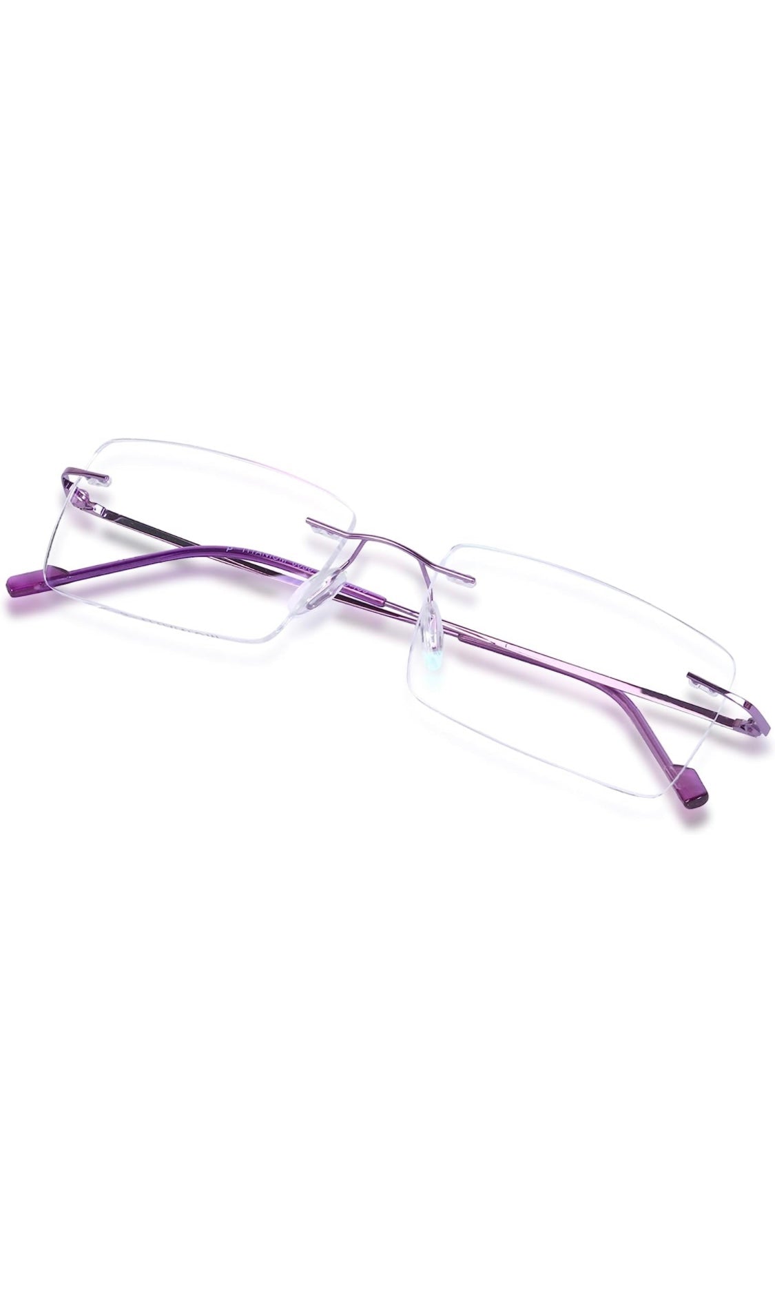 Rectangle Signature Rimless Frame (Purple)
