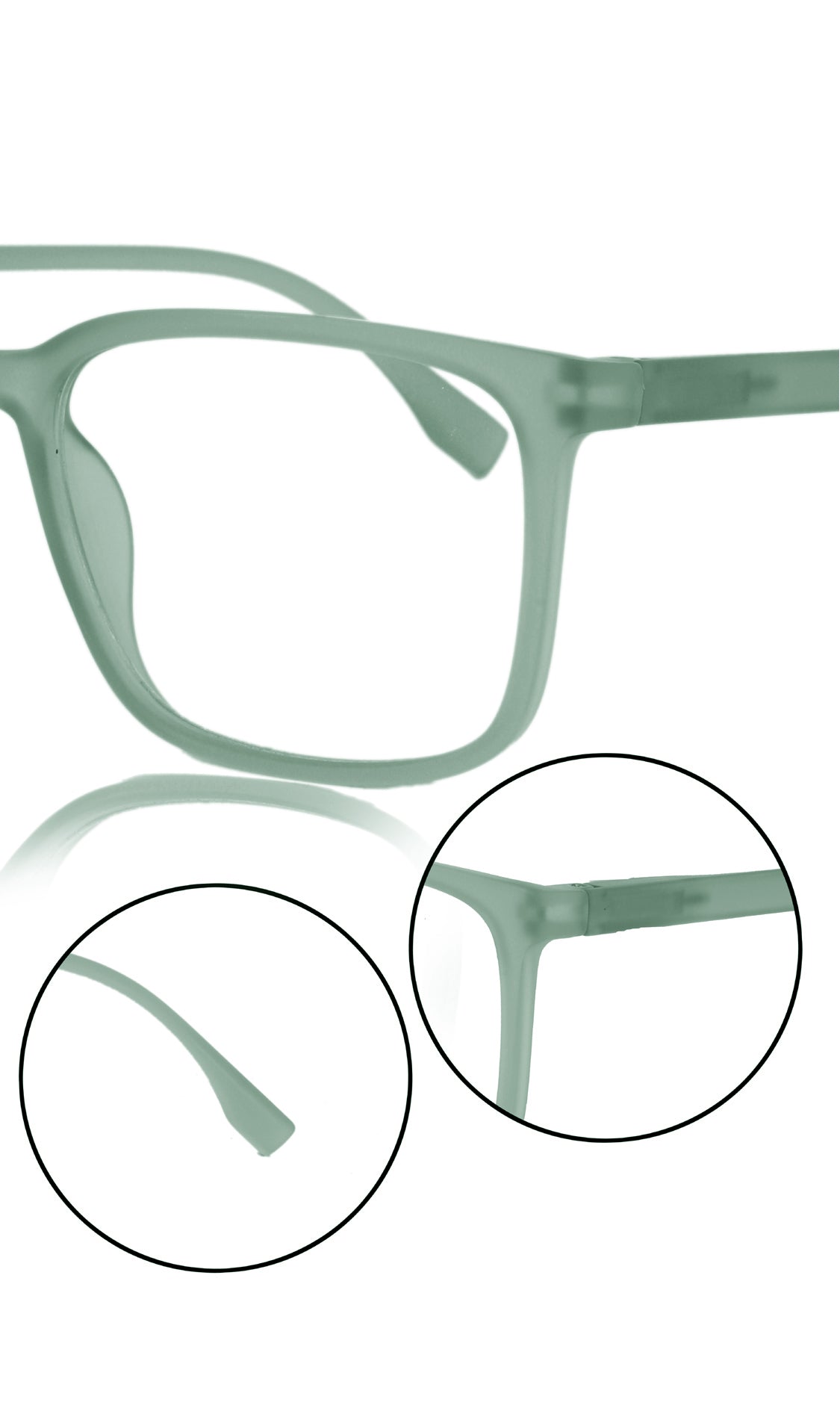 Colour Series : Vibrant colours eyewear rectangle frames with anti glare and blue filter eyeglasses for men and women (Sky Green)