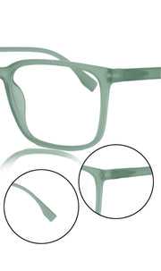 Colour Series : Vibrant colours eyewear rectangle frames with anti glare and blue filter eyeglasses for men and women (Sky Green)