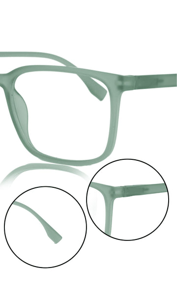 Colour Series : Vibrant colours eyewear rectangle frames with anti glare and blue filter eyeglasses for men and women (Sky Green)