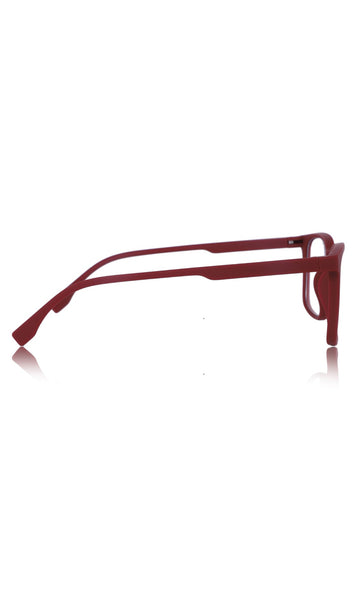 Colour Series : Vibrant colours eyewear rectangle frames with anti glare and blue filter eyeglasses for men and women (Cherry Red)