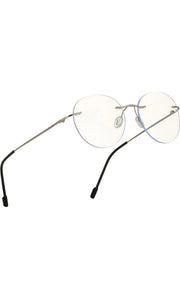 Round Signature Rimless Frame (Silver)