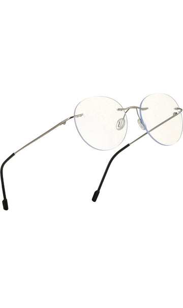 Round Signature Rimless Frame (Silver)