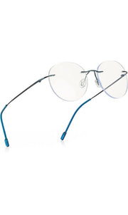 Round Signature Rimless Frame (Blue)