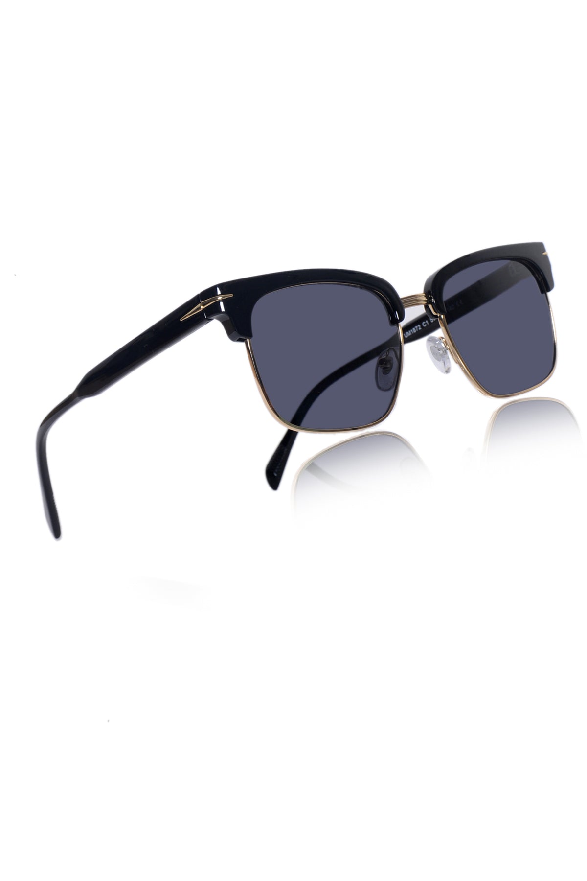 Legacy Clubmaster Sunglasses – UV400 Polarized (Black and Gold)