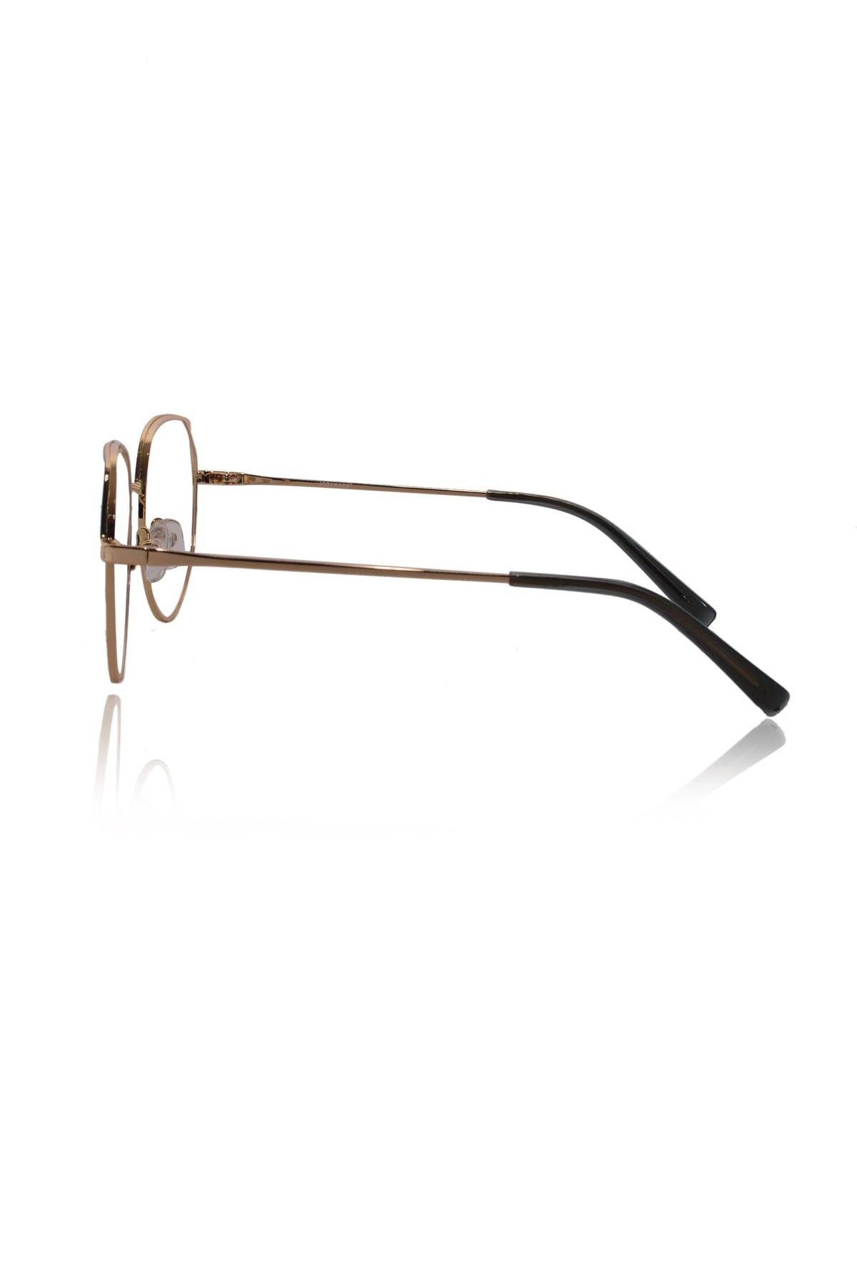 Luxury Series : Pure Titanium Metal Spectacle Eyeglasses | Cat Eye Metal Eyewear Frame (Green and Gold)