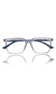 Colour Frame Series: Stylish Square Spectacle Frames with Blue Ray Protection and Anti-Glare Glasses for Men and Women (Frost Transparent Blue)