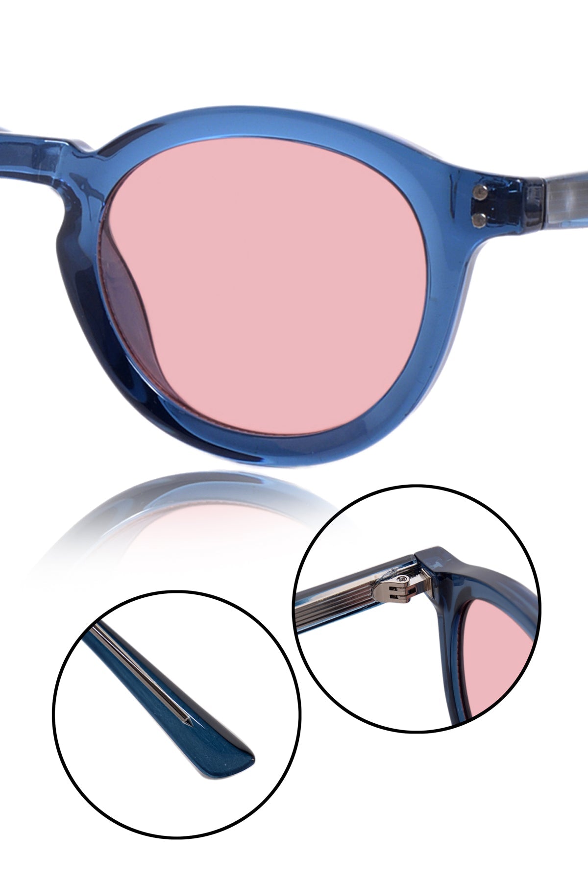 Legacy Round Sunglasses – UV400 Polarized (Blue Rose)