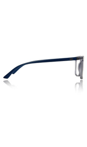 Colour Frame Series: Stylish Square Spectacle Frames with Blue Ray Protection and Anti-Glare Glasses for Men and Women (Frosted Grey Blue)