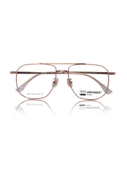 Luxury Series : Pure Titanium Metal Spectacle Eyeglasses | New Shape Double Bar Square Metal Eyewear Frame (Gold)