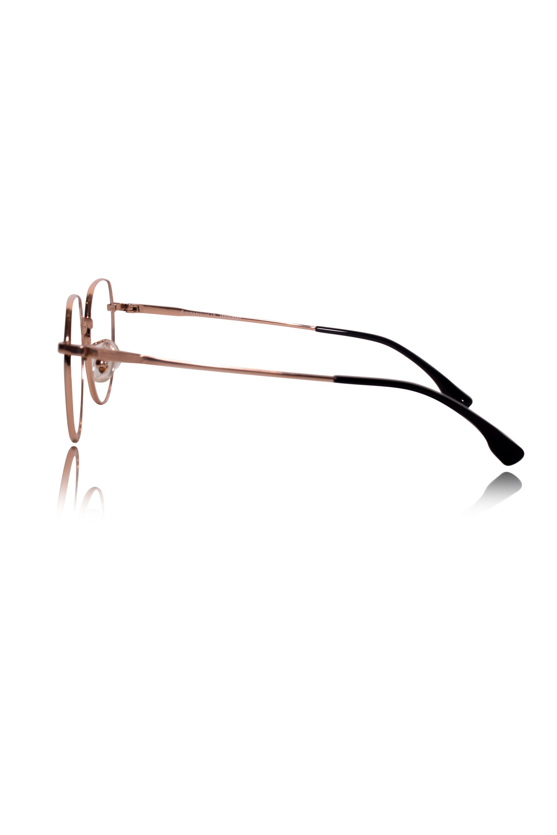 Luxury Series : Pure Titanium Metal Spectacle Eyeglasses | New Shape Round Metal Eyewear Frame (Black And Gold)