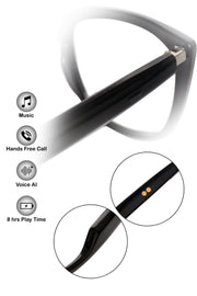 Jodykoes Cat Eye Smart Glasses with Speaker and Voice Assistant