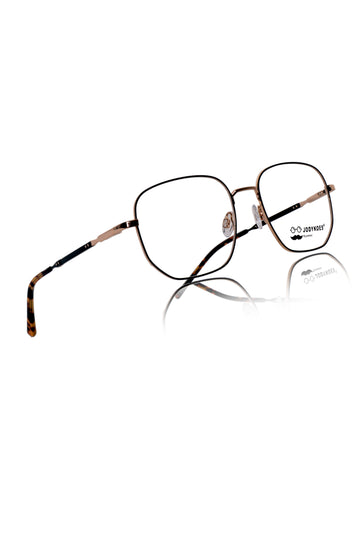 Luxury Series : Pure Titanium Metal Spectacle Eyeglasses | New Shape Square Metal Eyewear Frame (Black And Gold)