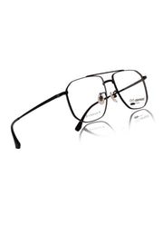 Luxury Series : Pure Titanium Metal Spectacle Eyeglasses | New Shape Double Bar Square Metal Eyewear Frame (Black)