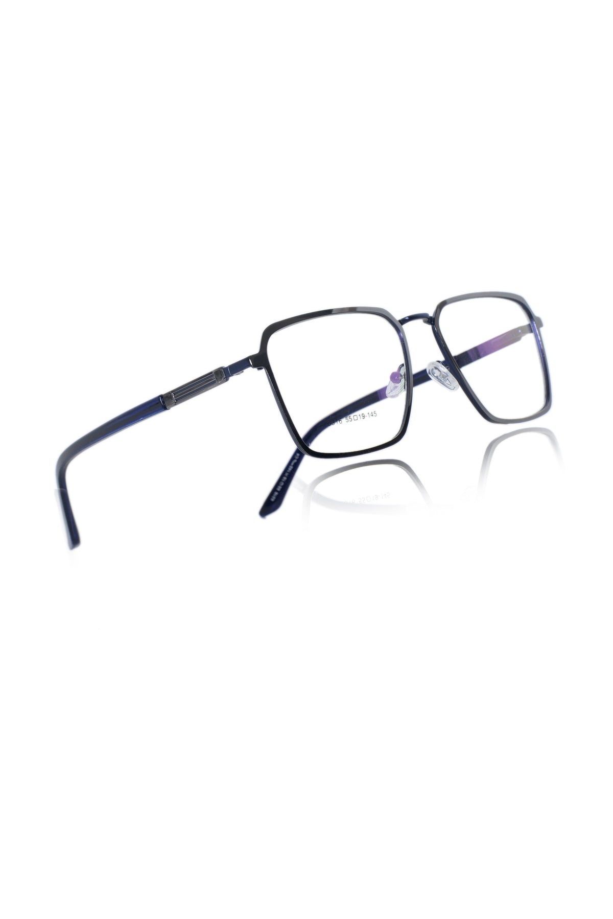Founder's Edition Square Metal Titanium Eyeglass Frame | Premium Luxury Titanium Eyewear Glasses (Black-Blue)