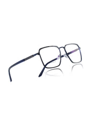 Founder's Edition Square Metal Titanium Eyeglass Frame | Premium Luxury Titanium Eyewear Glasses (Black-Blue)