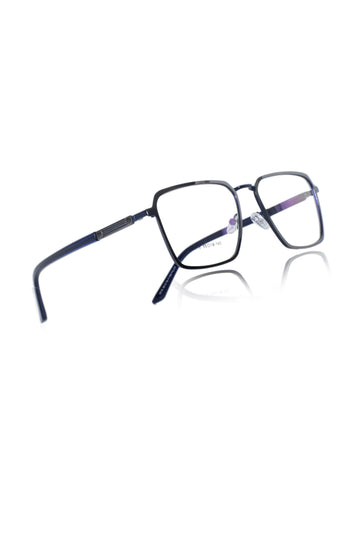 Founder's Edition Square Metal Titanium Eyeglass Frame | Premium Luxury Titanium Eyewear Glasses (Black-Blue)