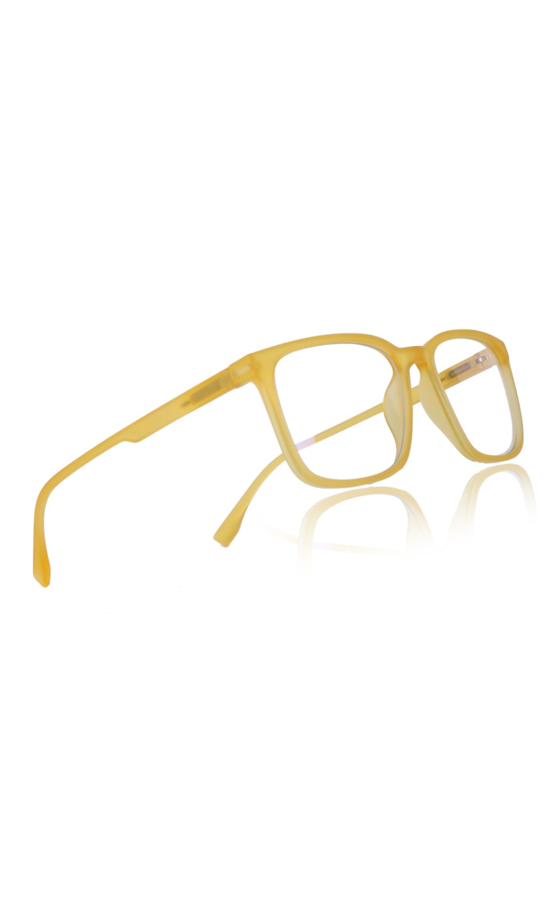 Colour Series : Vibrant colours eyewear rectangle frames with anti glare and blue filter eyeglasses for men and women (Banana Yellow)