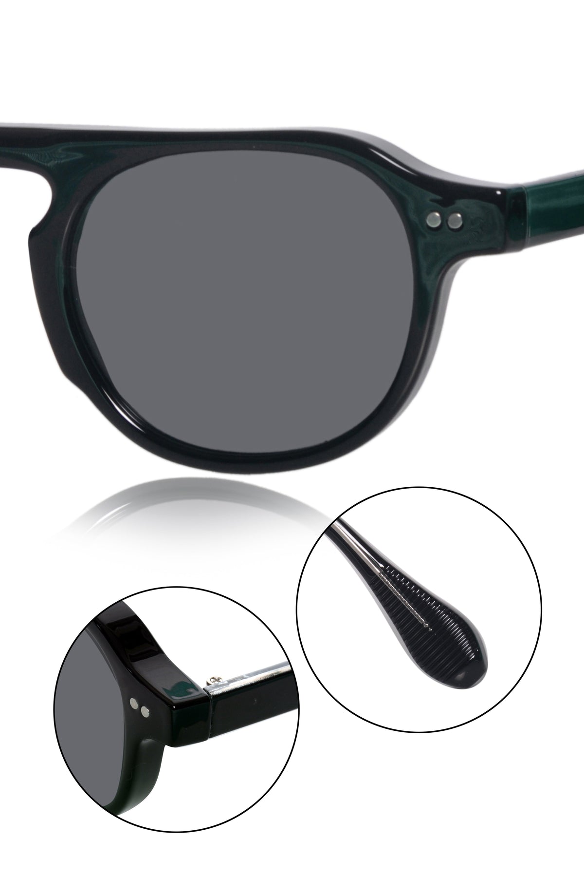 Legacy Round Aviator Sunglasses – UV400 Polarized (Black)