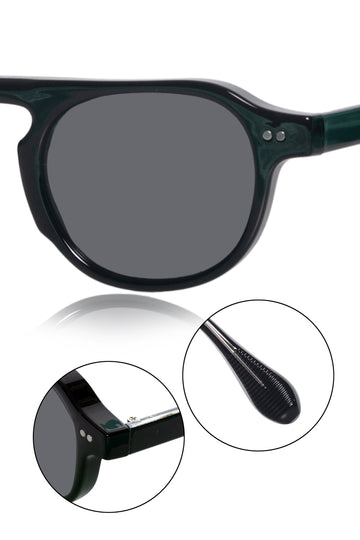 Legacy Round Aviator Sunglasses – UV400 Polarized (Black)