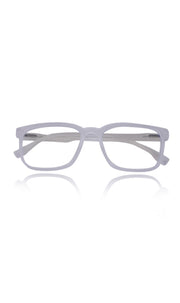 Colour Series : Vibrant colours eyewear rectangle frames with anti glare and blue filter eyeglasses for men and women (Pearl White)
