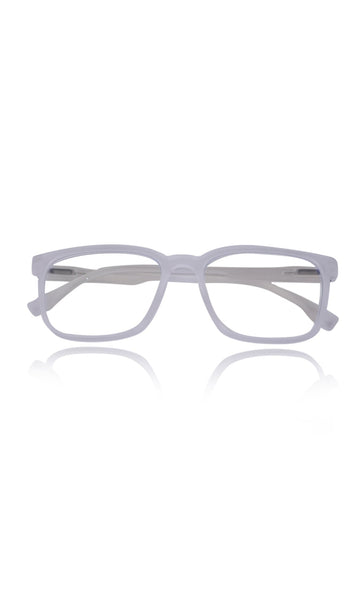 Colour Series : Vibrant colours eyewear rectangle frames with anti glare and blue filter eyeglasses for men and women (Pearl White)