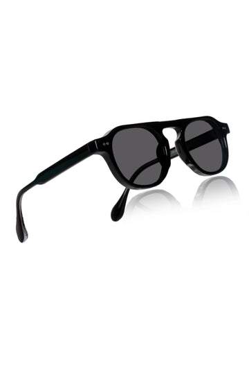 Legacy Round Aviator Sunglasses – UV400 Polarized (Black)