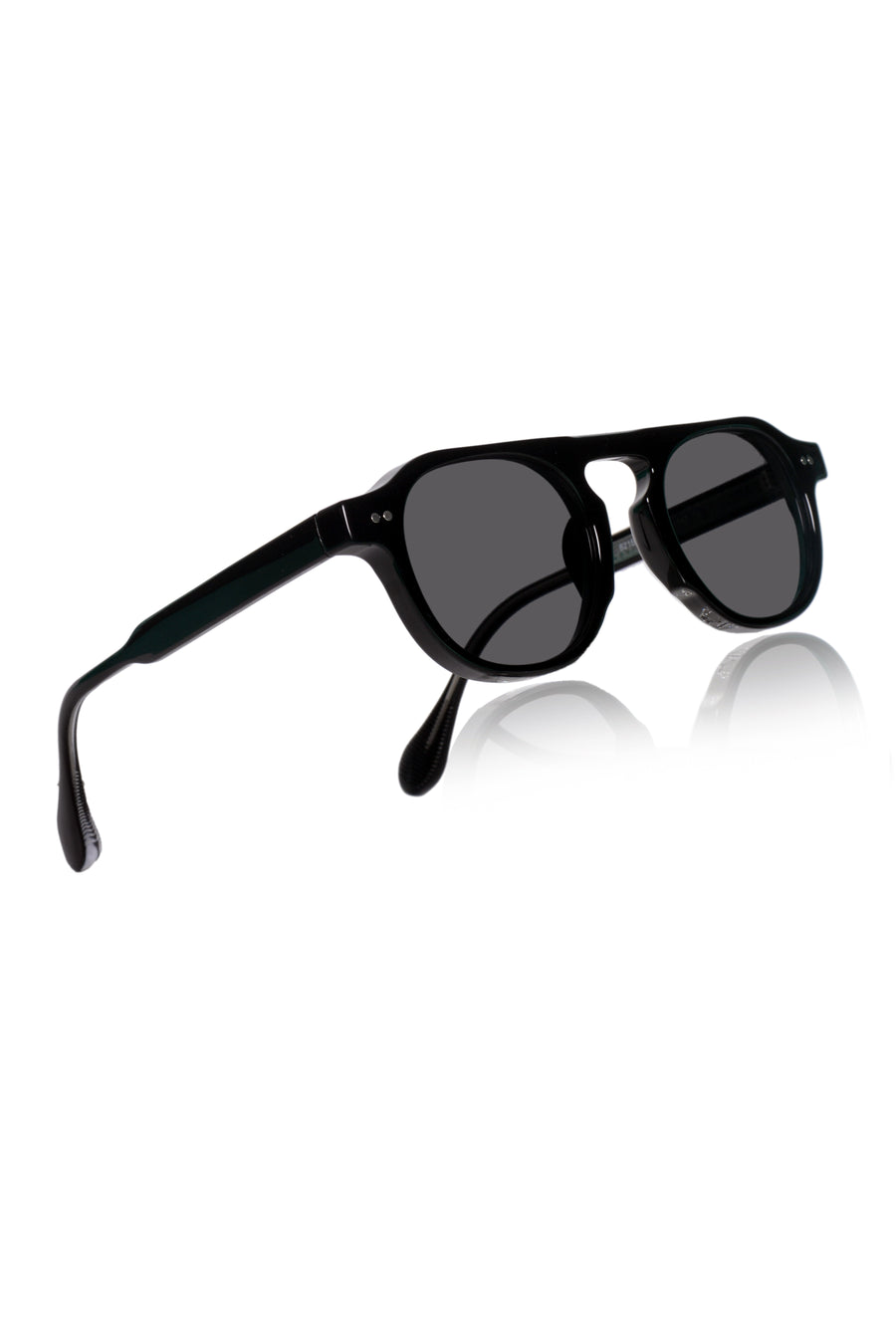 Legacy Round Aviator Sunglasses – UV400 Polarized (Black)