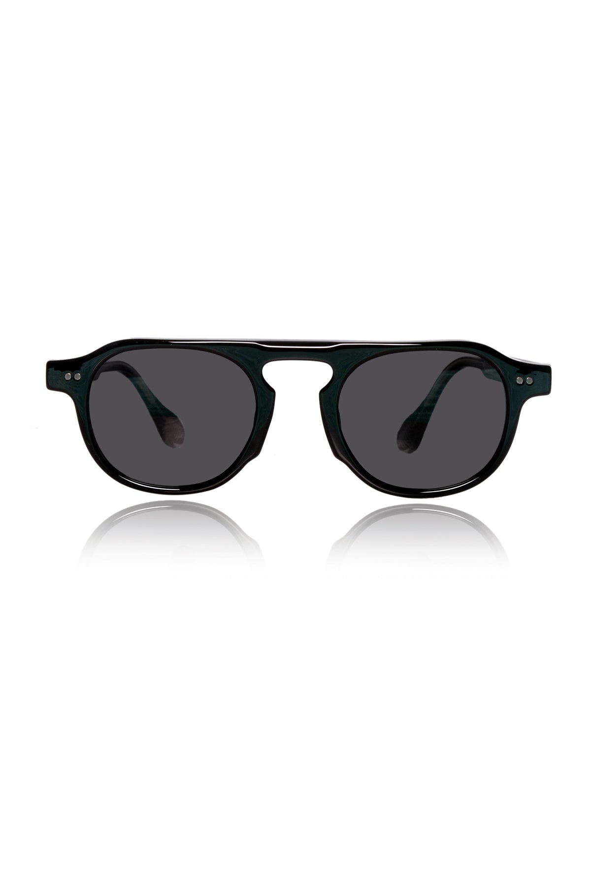 Legacy Round Aviator Sunglasses – UV400 Polarized (Black)