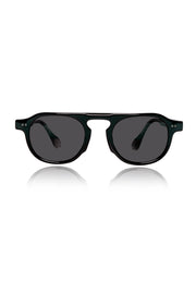 Legacy Round Aviator Sunglasses – UV400 Polarized (Black)