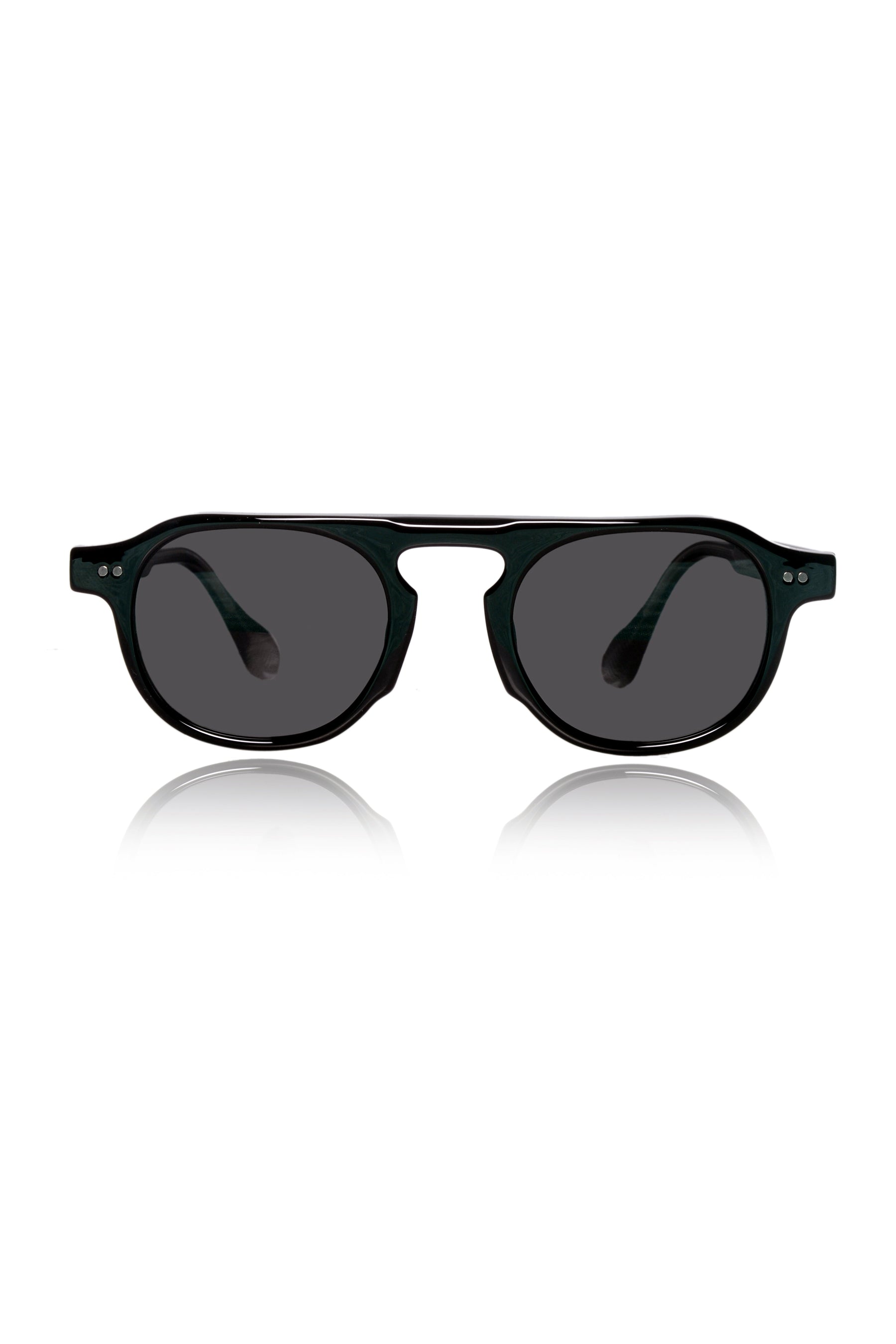 Legacy Round Aviator Sunglasses – UV400 Polarized (Black)
