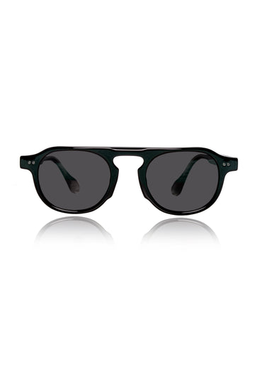 Legacy Round Aviator Sunglasses – UV400 Polarized (Black)