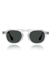 Legacy Round Aviator Square Sunglasses – UV400 Polarized (Clear Tortoise)