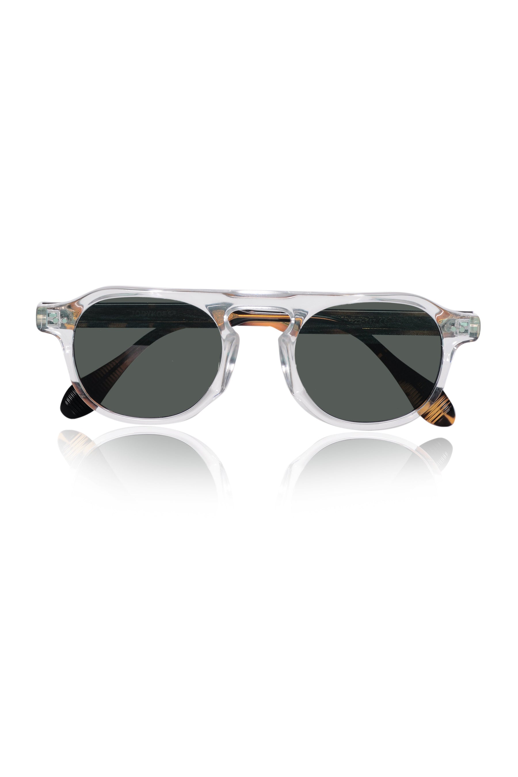 Legacy Round Aviator Square Sunglasses – UV400 Polarized (Clear Tortoise)