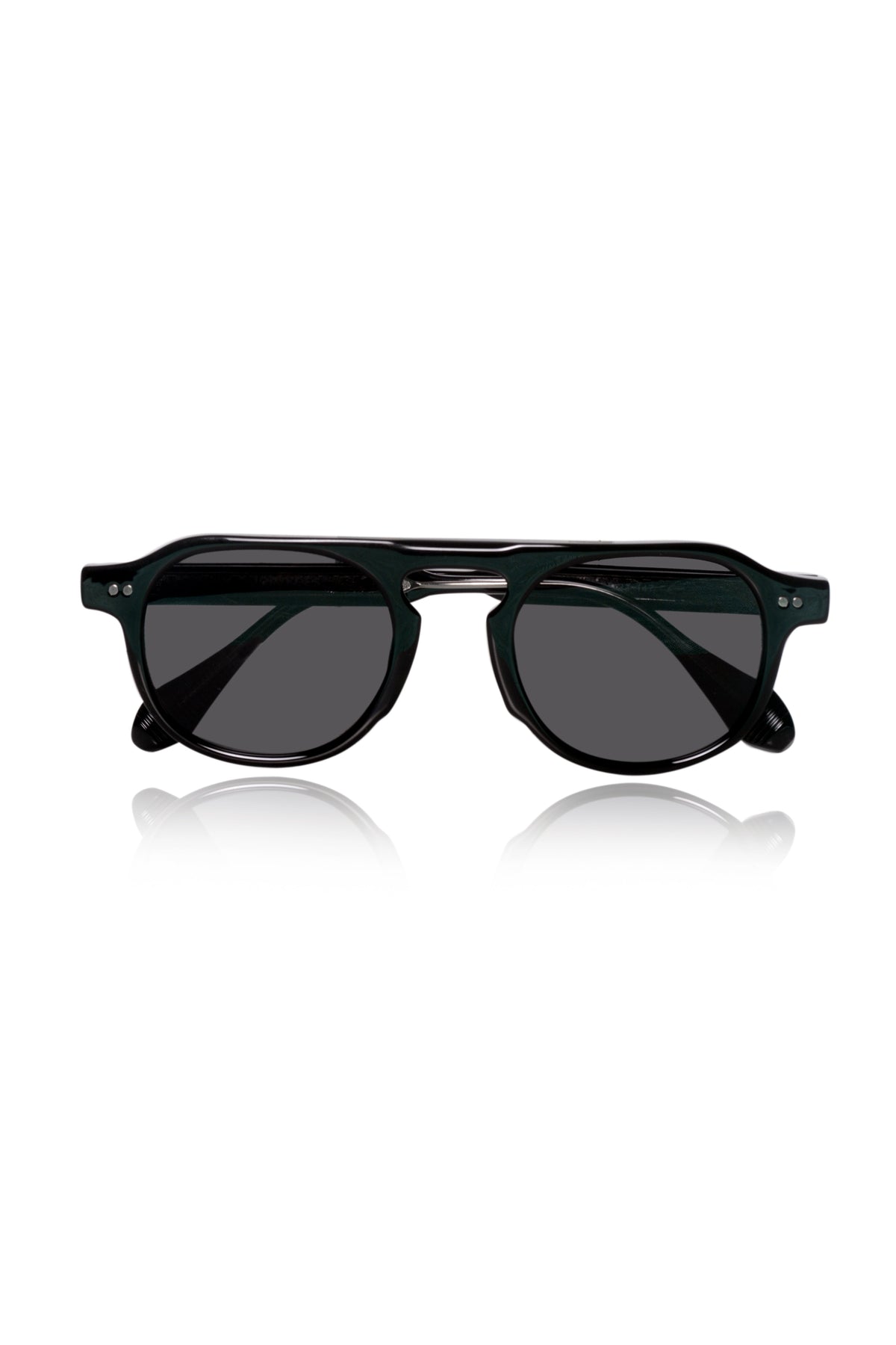 Legacy Round Aviator Sunglasses – UV400 Polarized (Black)