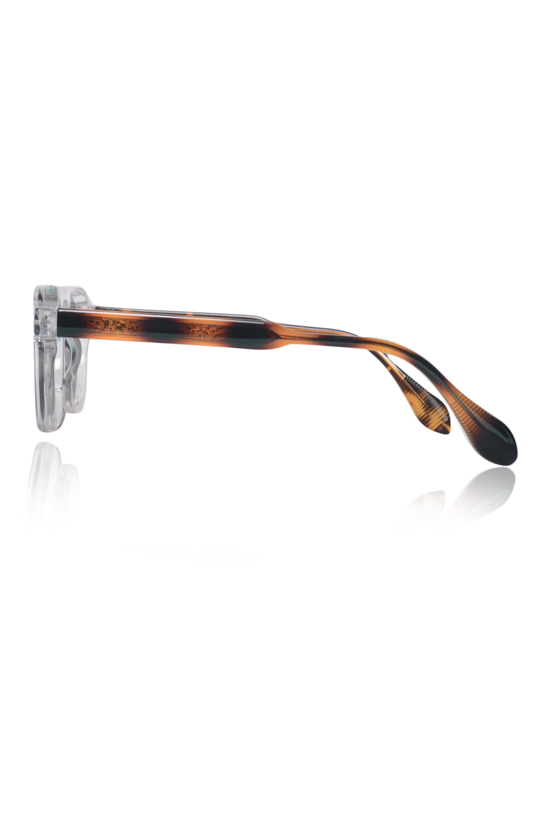 Legacy Round Aviator Square Sunglasses – UV400 Polarized (Clear Tortoise)